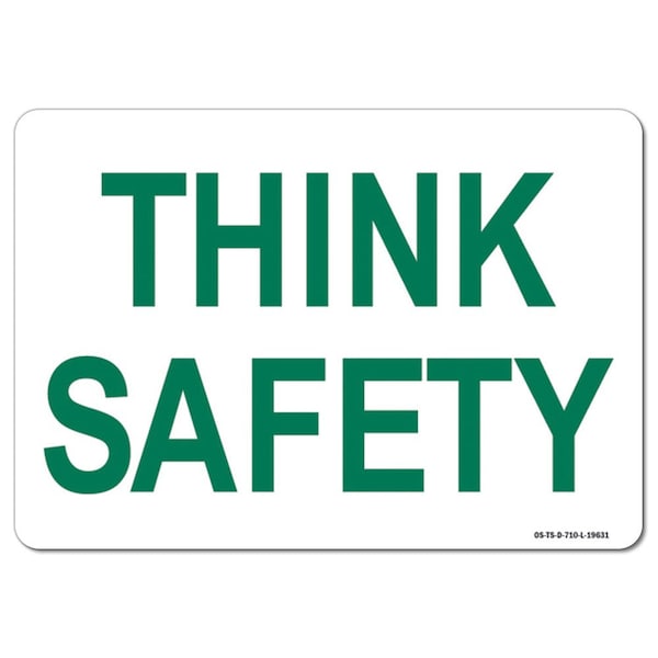 OSHA Think, Safety, 5in X 3.5in, 10PK, 3.5" W, 5" L, Landscape, PK10, OS-TS-D-35-L-19631-10PK